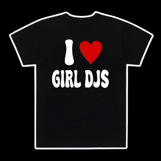 I heart girl djs tee shirt