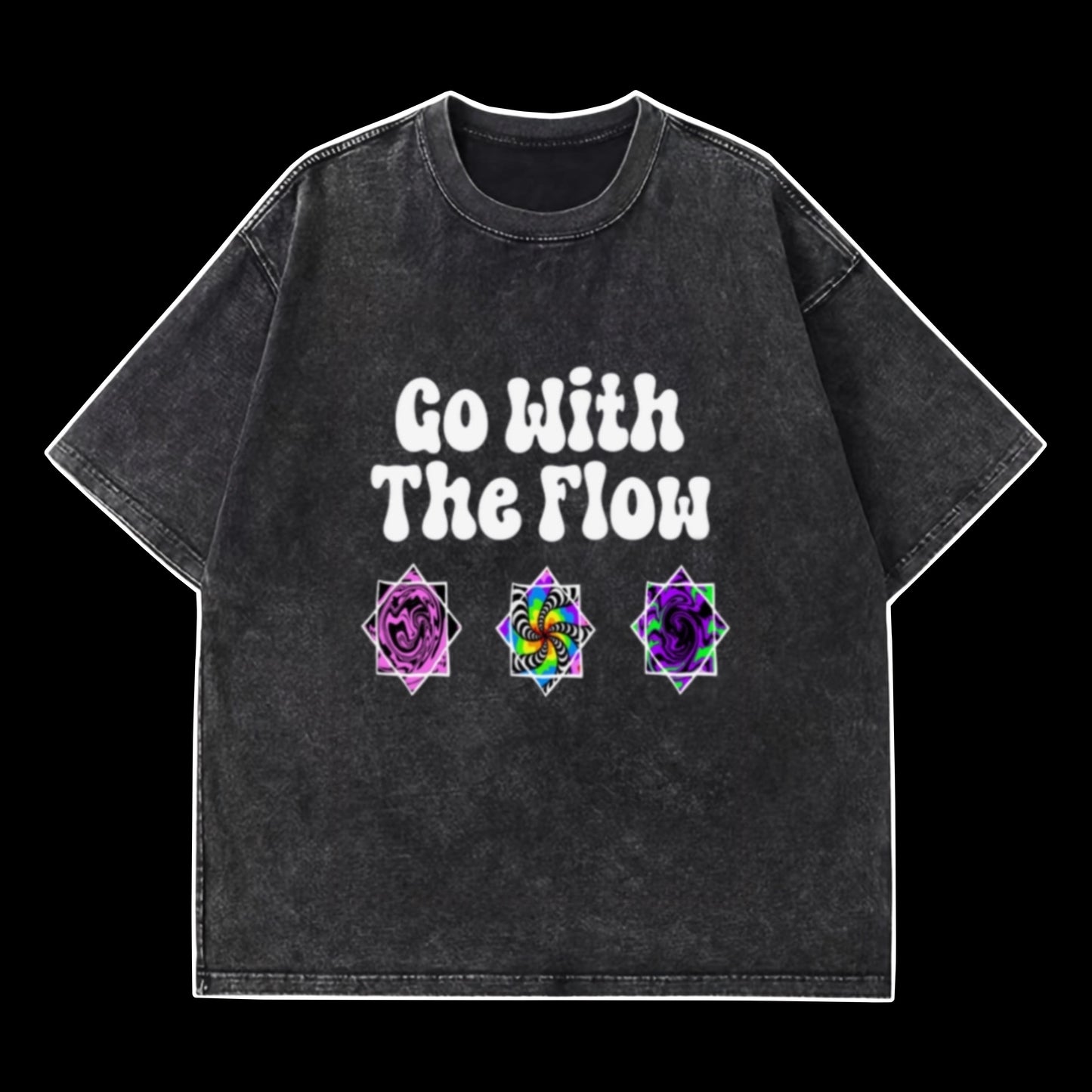 Go with the flow acid wash tee shirt *OVERSIZED*